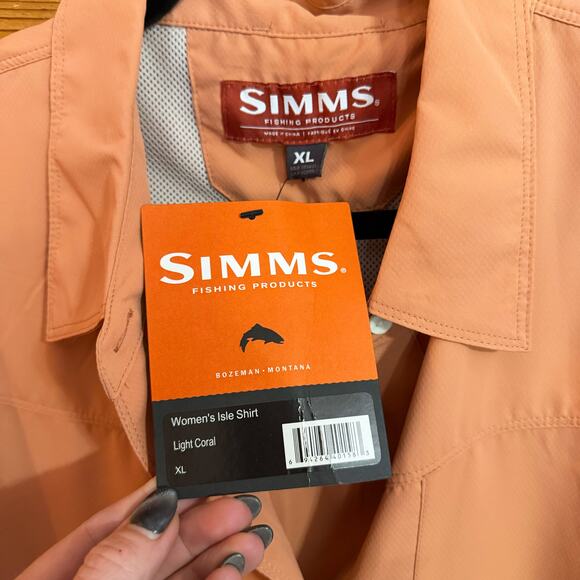 NWT Simms Womens Fishing Long Sleeve Top salmon pink XL - Picture 3 of 6